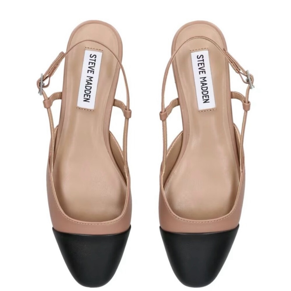 Steve Madden Women's Black and Tan Slingback Belinda Sandals